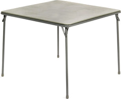 5pc. XL Series Folding Card Table and Triple Braced Vinyl Padded Chair Set, Commercial Quality, Grey
