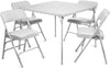5pc. XL Series Folding Card Table and Triple Braced Vinyl Padded Chair Set, Commercial Quality, Grey
