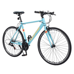 Redfire Hybrid Road Bike, 21 Speed Shimano Shifters, 700C Wheels 21 in Aluminum Frame, City Commuter Road Bicycle for Adult Men&Women(Mint Green)