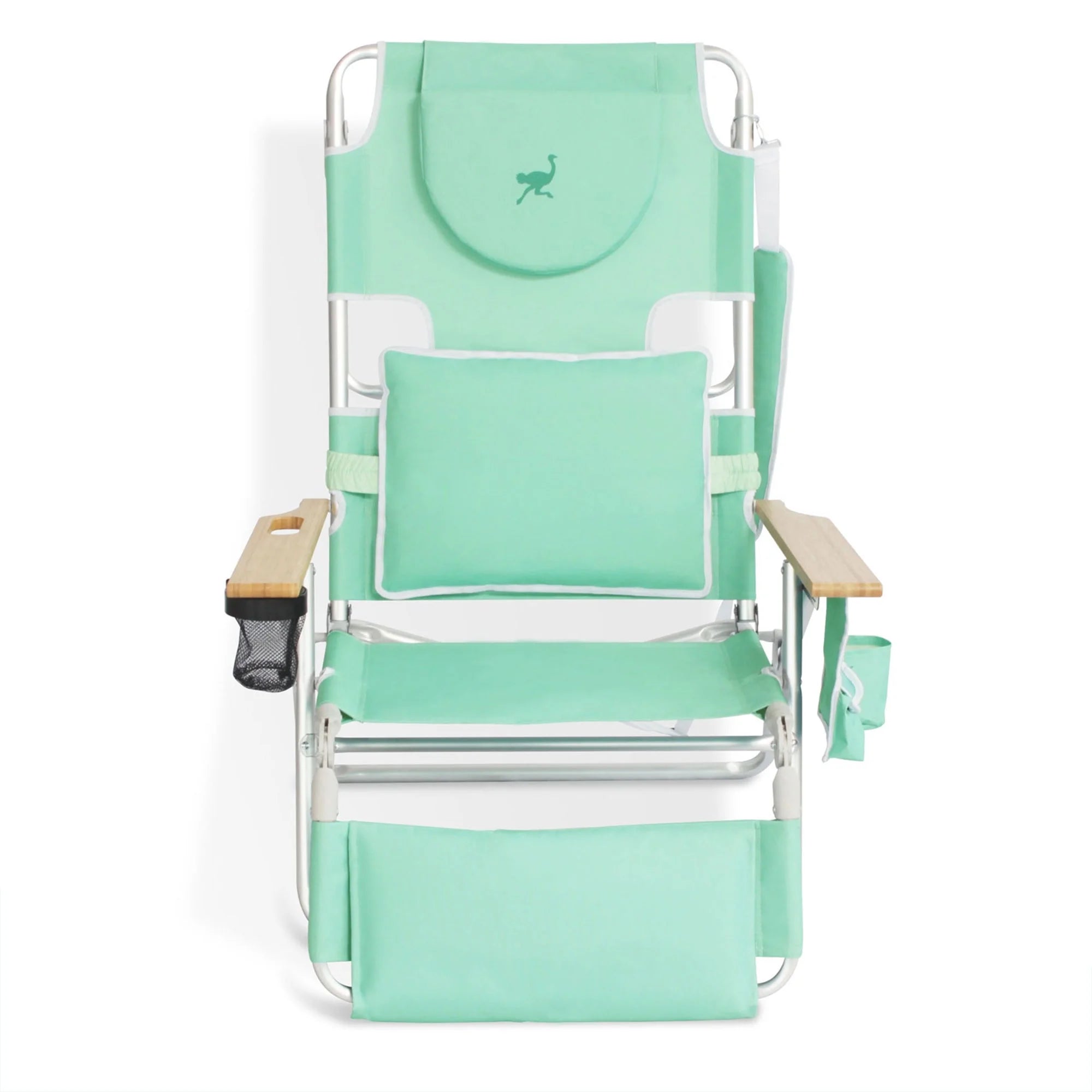 Open Box Ostrich Deluxe 3N1 Outdoor Lawn Beach Lounge Chair W/Footrest, Teal