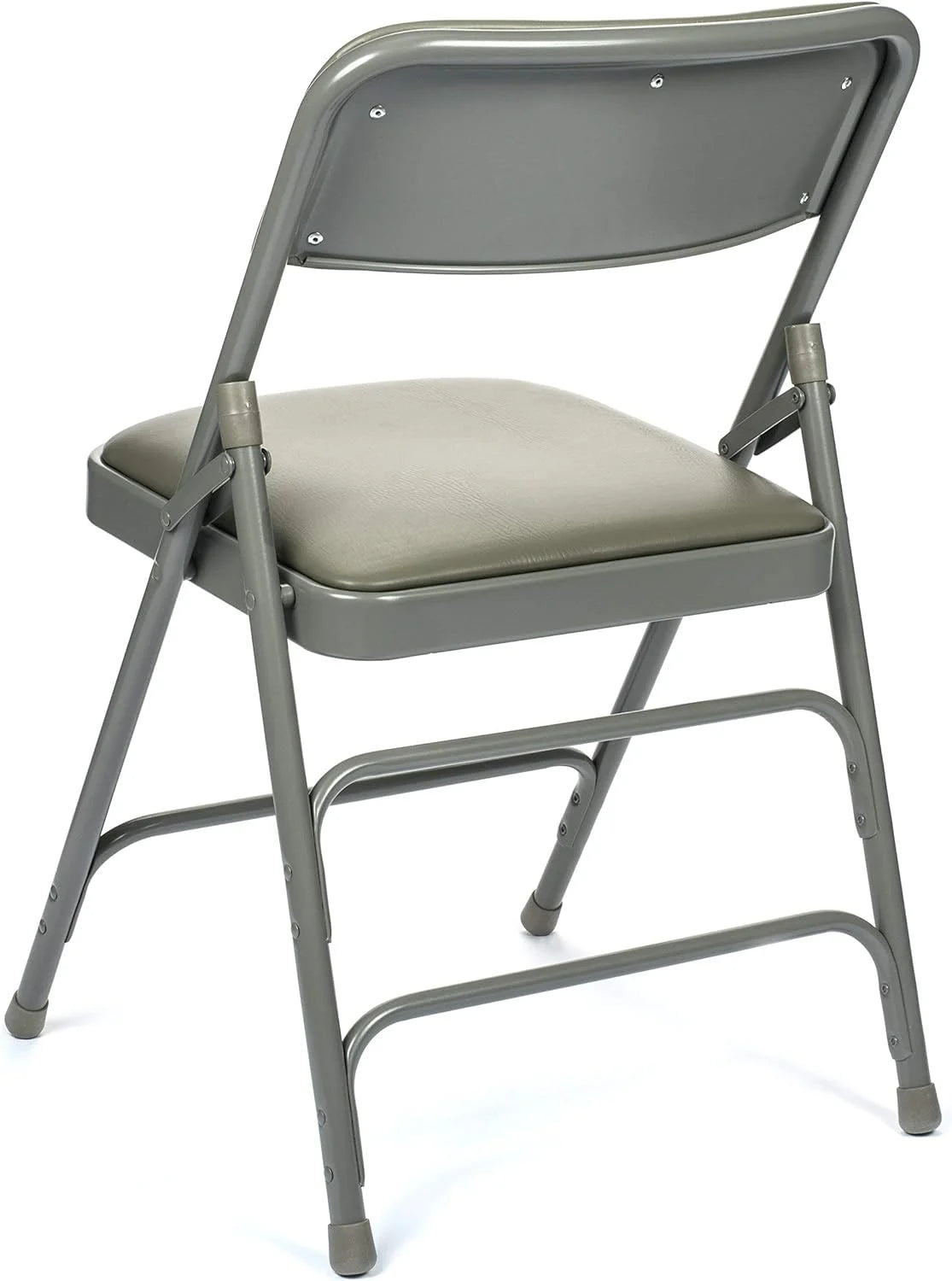 5pc. XL Series Folding Card Table and Triple Braced Vinyl Padded Chair Set, Commercial Quality, Grey