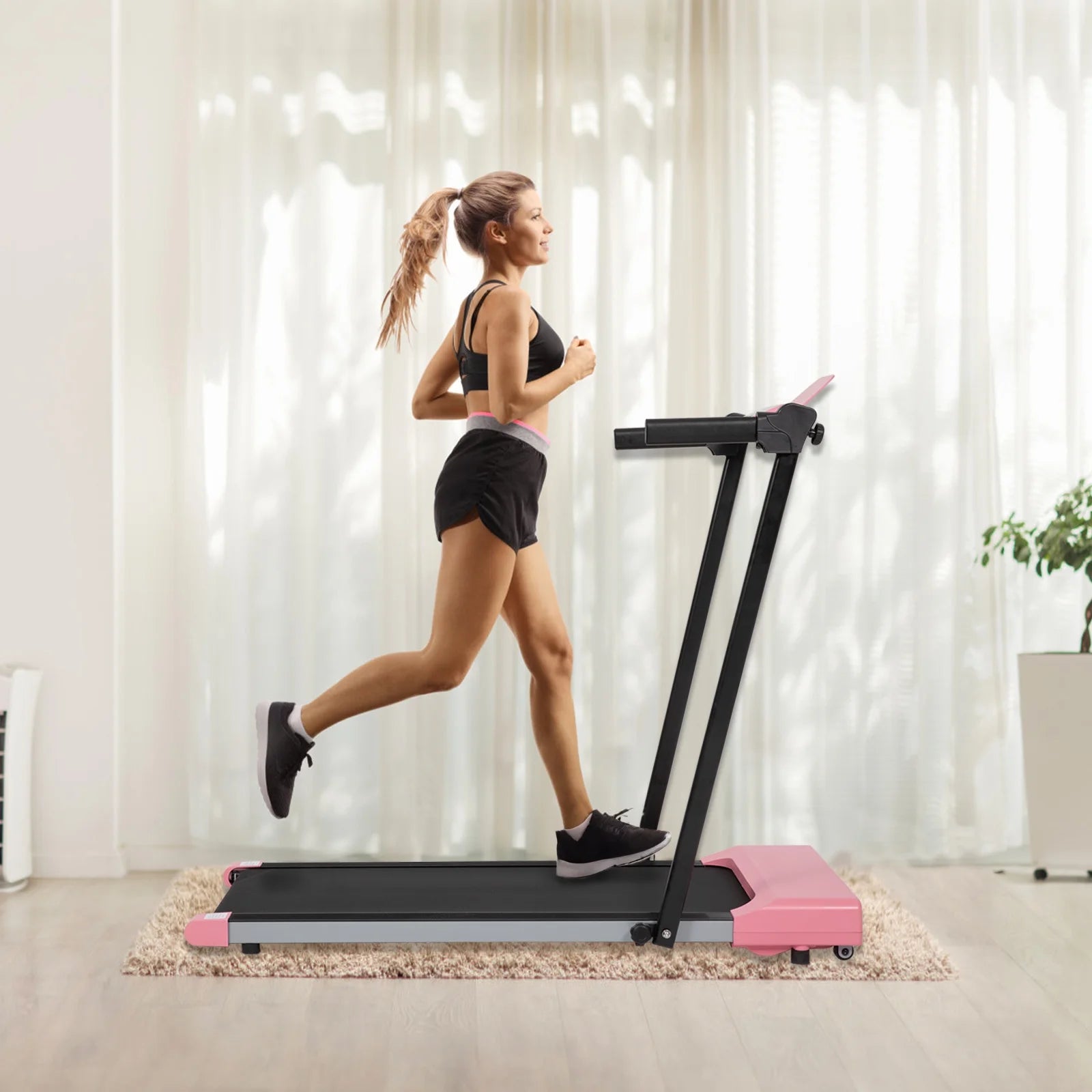 Ambifirner Portable Folding Treadmill, 3.0 HP Foldable Compact Treadmill for Home Office with 300 lb Capacity for Walking & Running