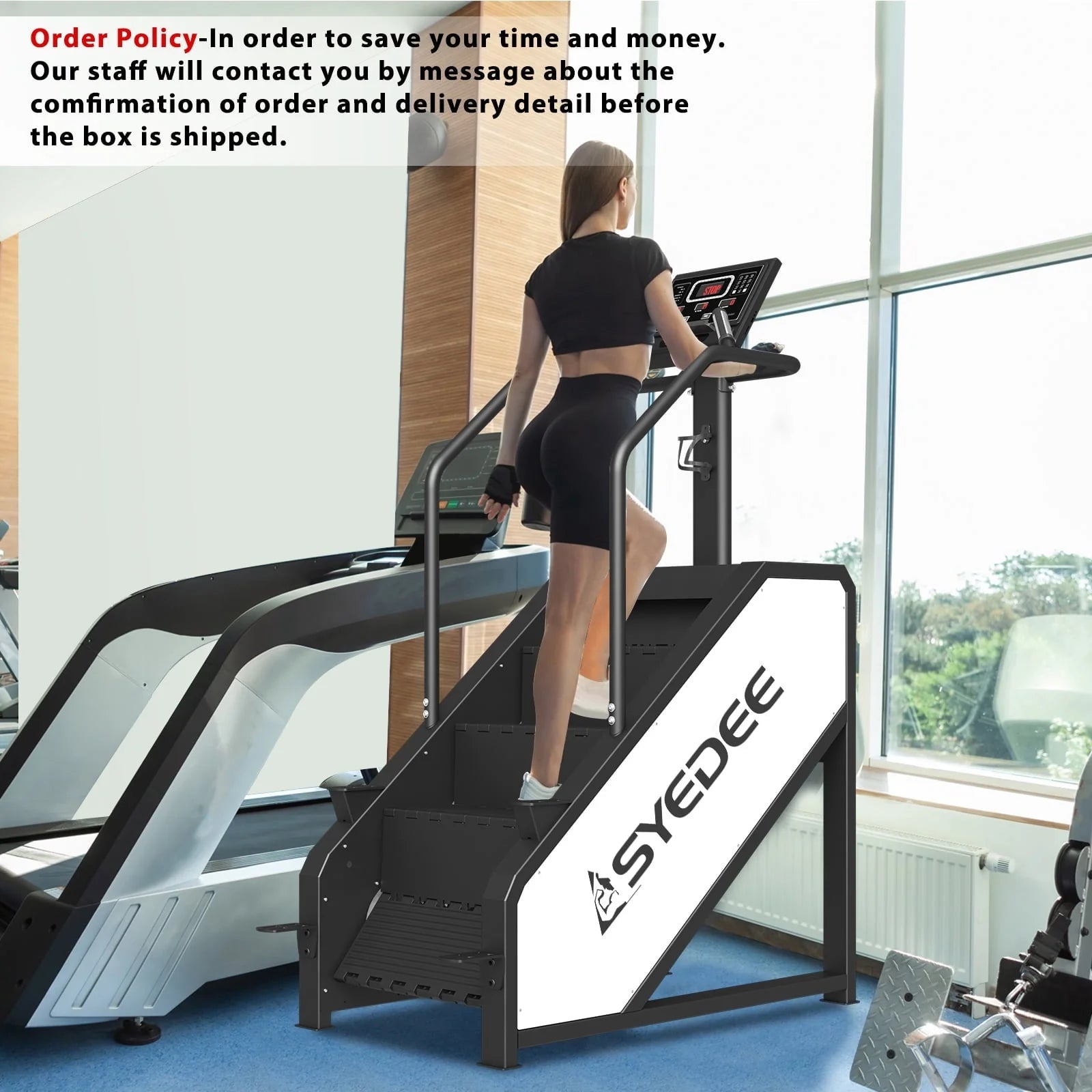 Stairmaster, Syedee Stair Stepper with LED Screen, Stepmill Exercise Machine with 12 Workout Programs, 441 lb Step Machine, 24 - 164 Steps/Minute(White)